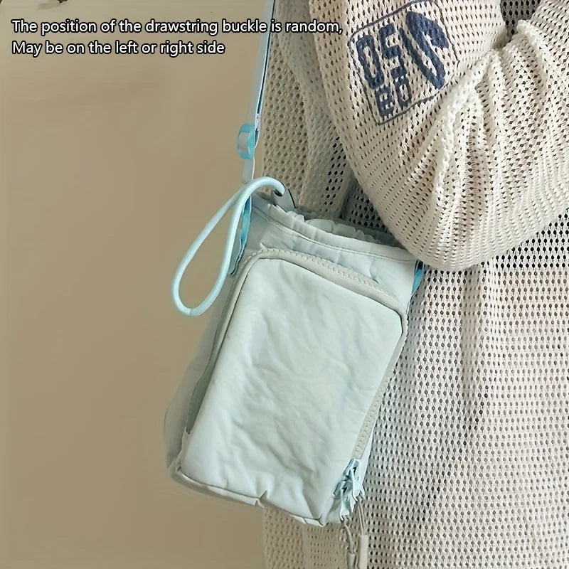 Small Water Bottle Carrier Bag with Adjustable Shoulder Strap Convenient Outdoors Water Bottle Pouch with Phone Pocket