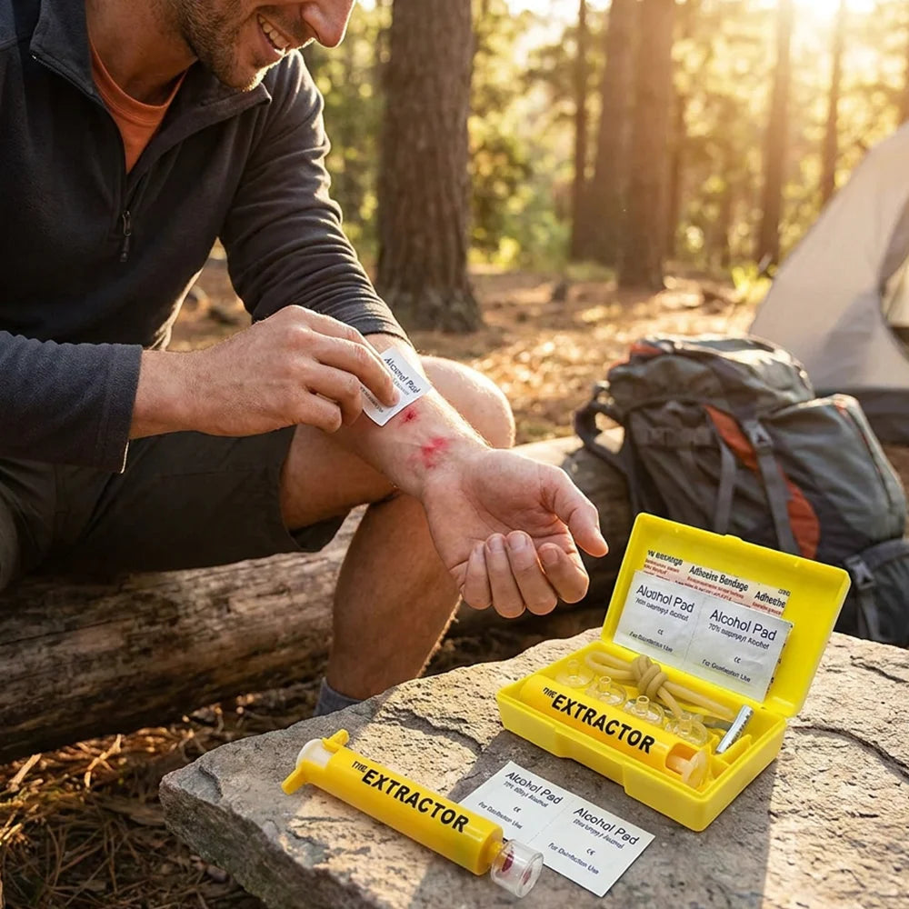 Insect Bite, Bee Sting, Snake Bite Venom Extractor Suction Kit Tool Hand Pump Emergency Safety Quick Response Equipment Suitable for Hiking, Backpacking, Camping Snake and Insect Bite First Aid Kit Outdoor Emergency Survival