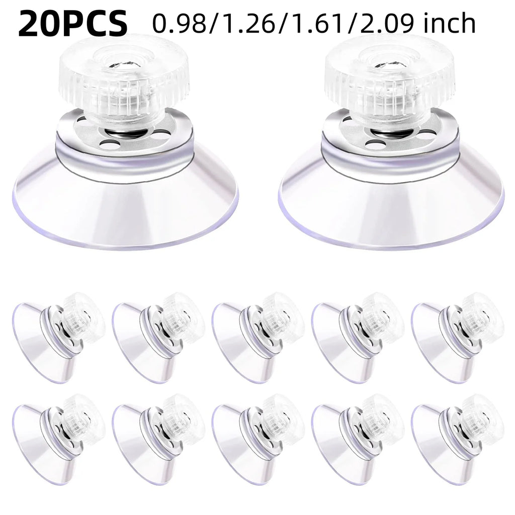 20PCS 0.98/1.26/1.61/2.09 inch Suction Cups with Screw Round PVC Sucker Nut Strong Adhesive Suction Holder Rubber Sucker Pad