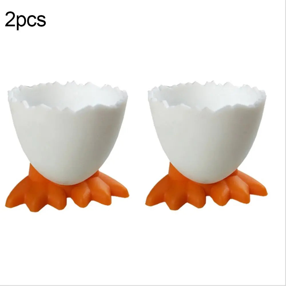 1/2/4Pcs Cute Creative Egg Cup Holder Plastic Eggs Holder with Feet Eggs Separator Boiled Eggs Container Kitchen Accessories