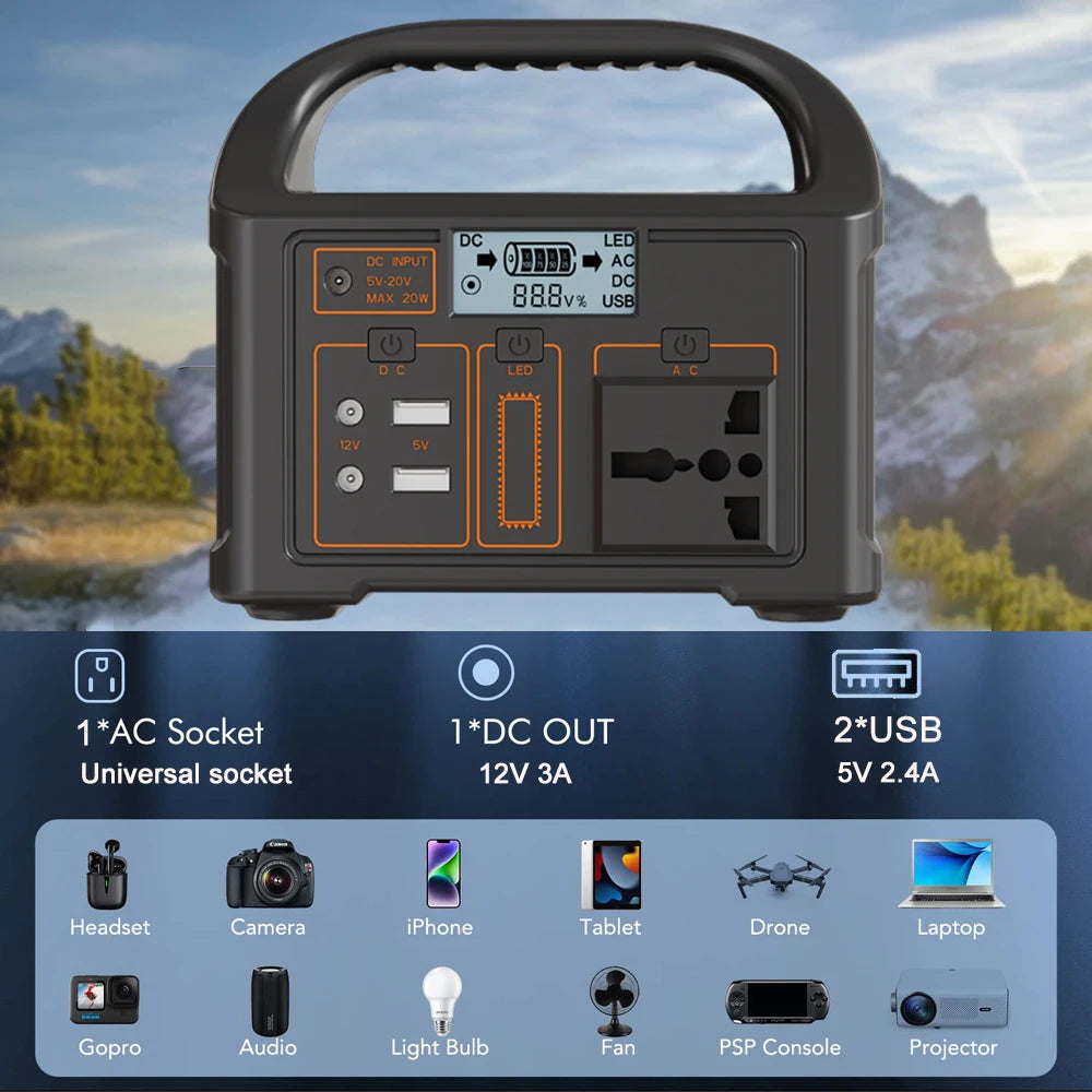 Gaiaray 100W Portable Power Station 76.8Wh LiFePO4 Charging Energy Station Solar Generator AC 110V 220V Power Bank for Camping