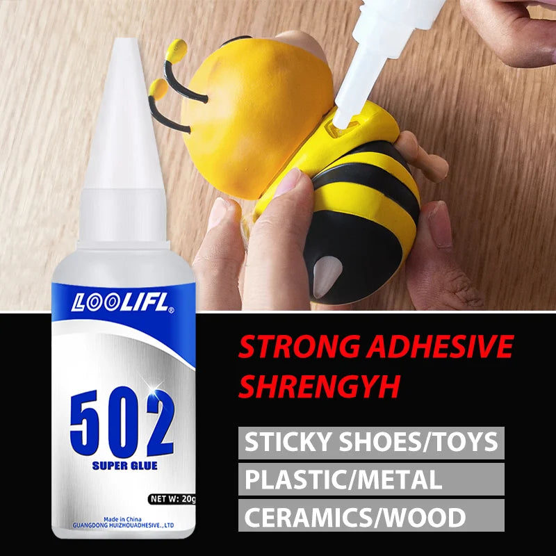 LOOLIFL 502 Super Glue 20g Instant Strong Adhesive Transparent Glue for Metal Plastic Wood Ceramics Universal Repair Tool 1-7pcs