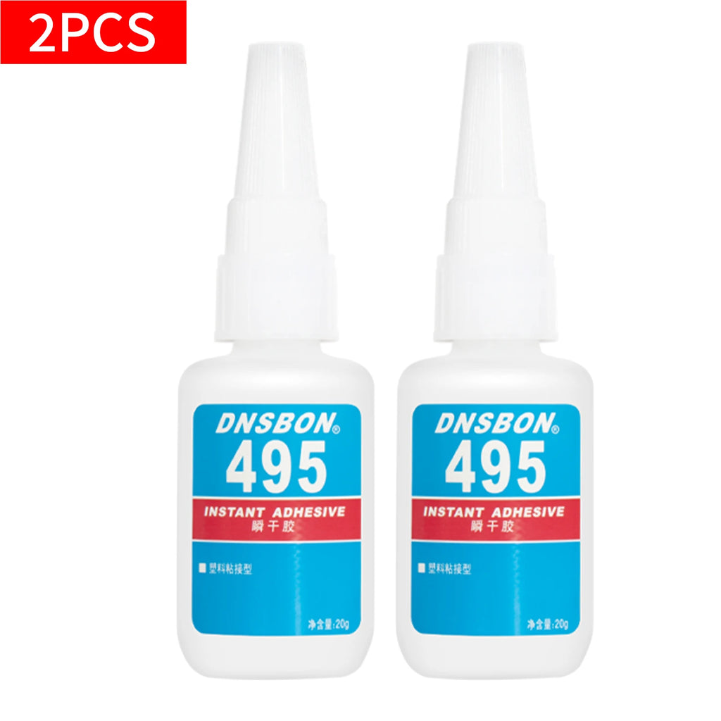 1/2/3pcs 495 Super Glue Plastic Professional Adhesive Transparent Cyanoacrylate Glue Fast Drying Odorless Long Lasting Bonding