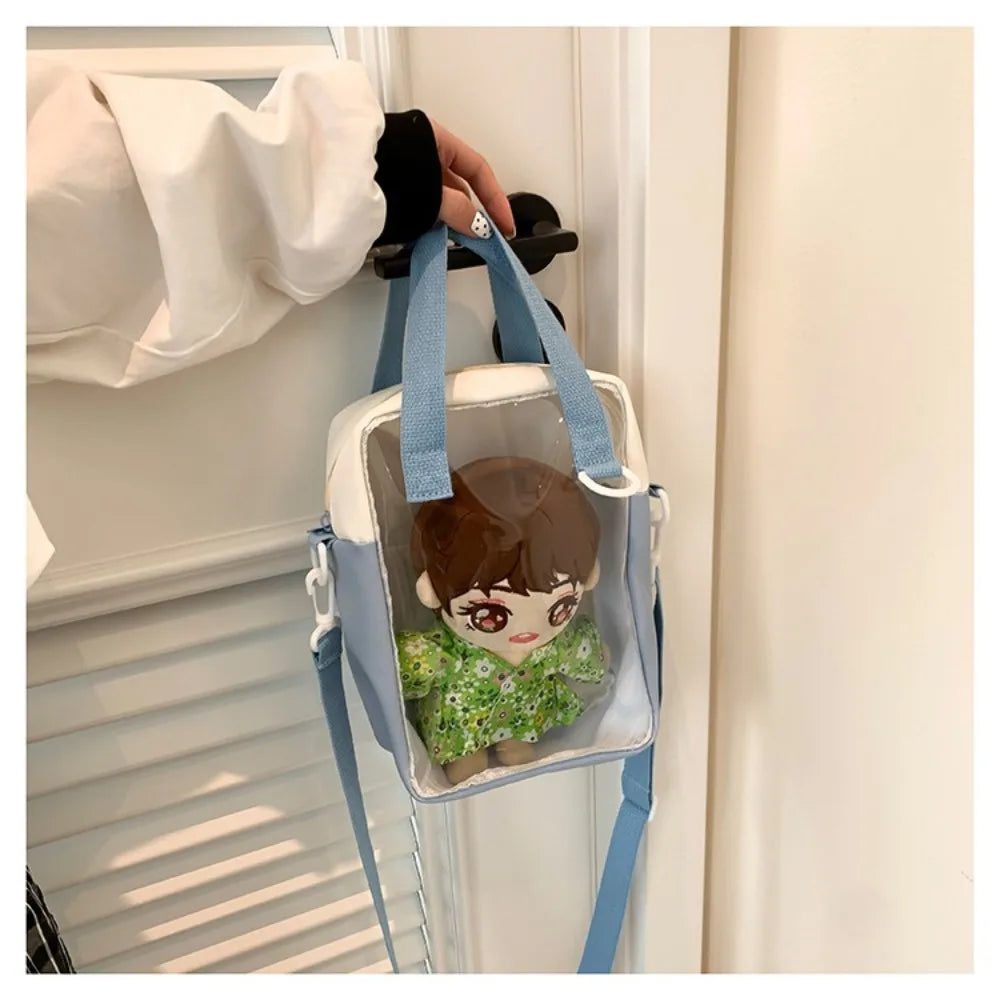 New Transparent Doll Display Bag Casual Cute Shoulder Bag Girl Trendy Crossbody Bag