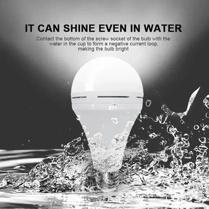 9W 15W LED Emergency Light Bulb Rechargeable Energy Saving Lamp for Home Power Outage Backup Waterproof Portable Handheld Light