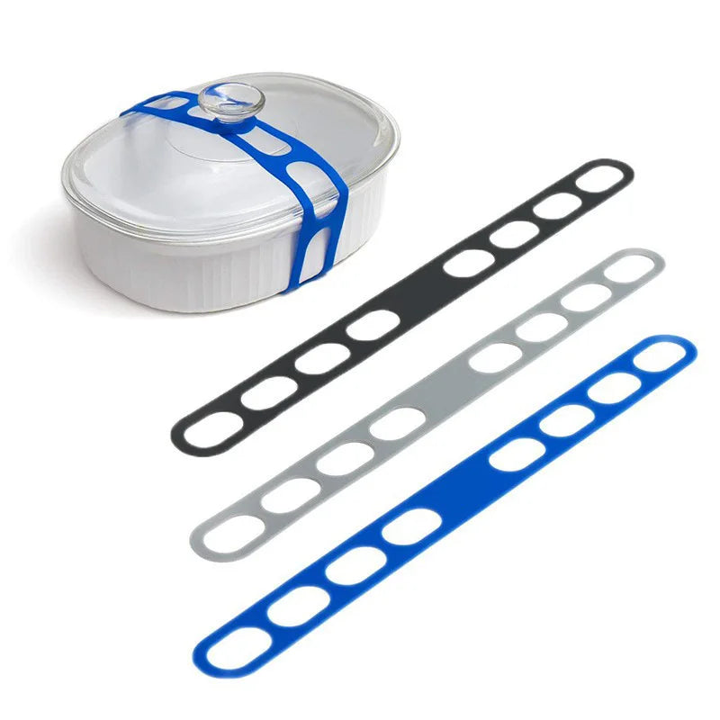 Adjustable Silicone Lid Fixing Strap Reusable For Lunch Box Bowl Pot Outdoor Tableware