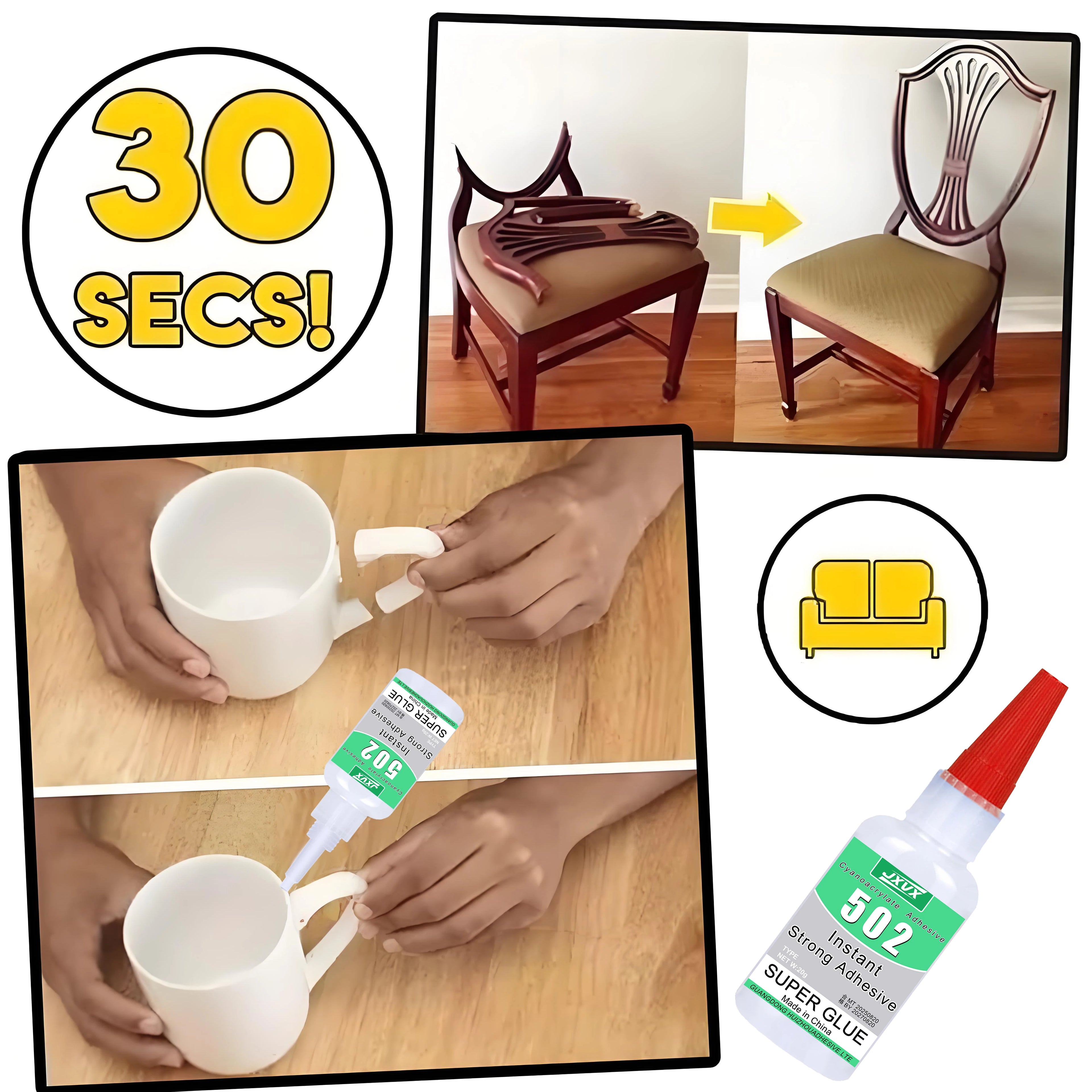 High Capacity Cyanoacrylate Adhesive 502 Super Glue Extra Strong Instant Quick-drying Cyanoacrylate Adhesive Leather Rubber Glass Wood Metal Strong Bond Liquid Glue Tool 1-3 Pieces.