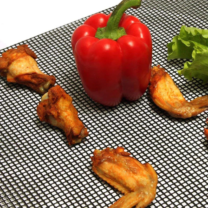BBQ Grill Mat Non-stick Barbecue Mat Reusable PTFE BBQ Grill Mat Mesh Grill Smoker Cooking Mat Grill Pad Liner BBQ Accessories