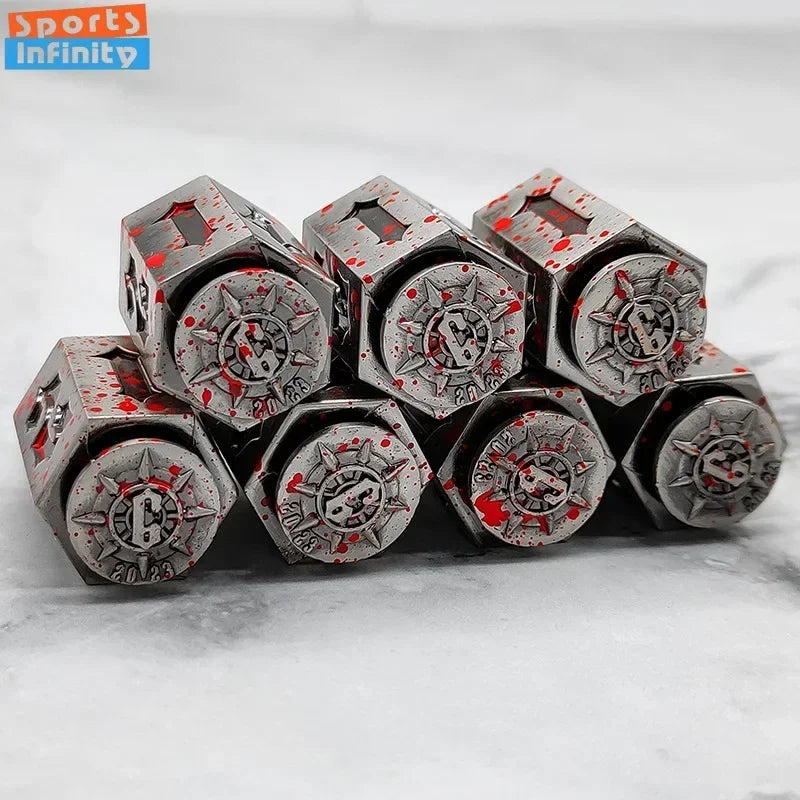 1pc of D6 Bullet Metal Dice Set for DND RPG Table Board Game Polyhedral Dice Number Dice KIT