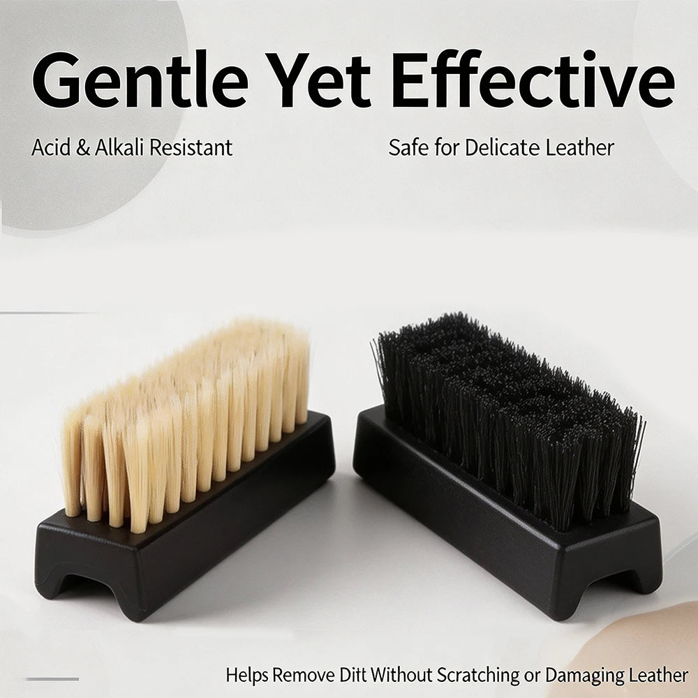 2 Pcs Car Leather Cleaning Brush Set Soft & Hard Bristles Scratch-Free Auto Interior Detailing Brushes for Car Care tools