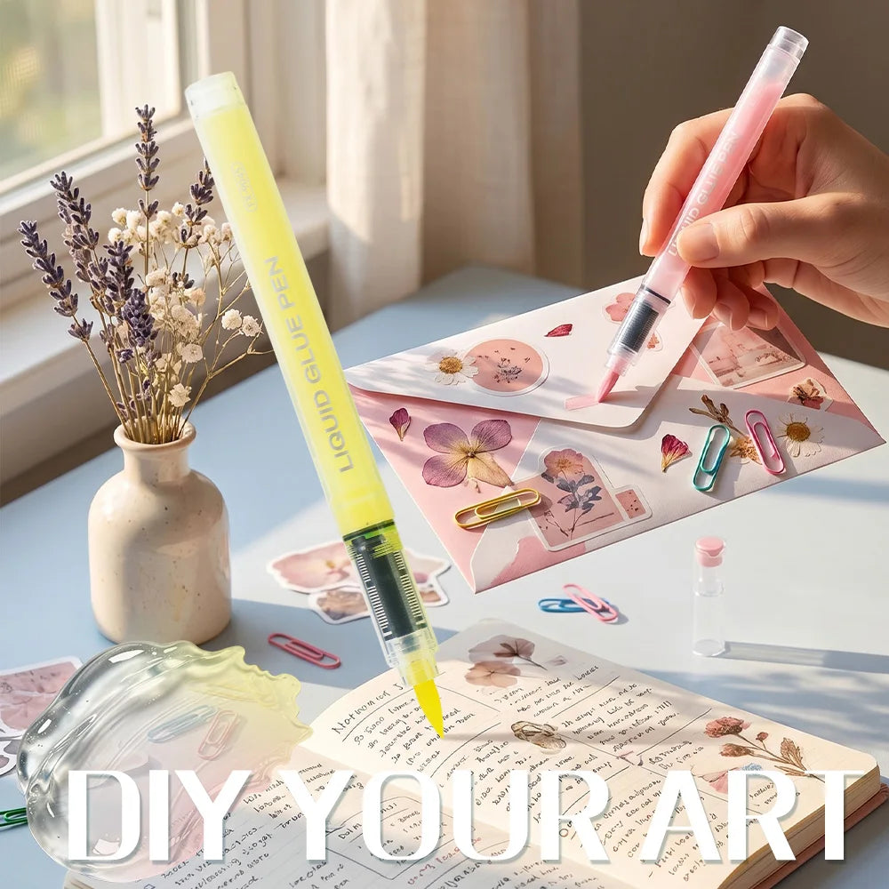 Cute Cartoon Liquid Glue Pen Quick Dry Invisible Fine Tip Adhesive Pen DIY Scrapbooking Craft Journal  Office School Stationery