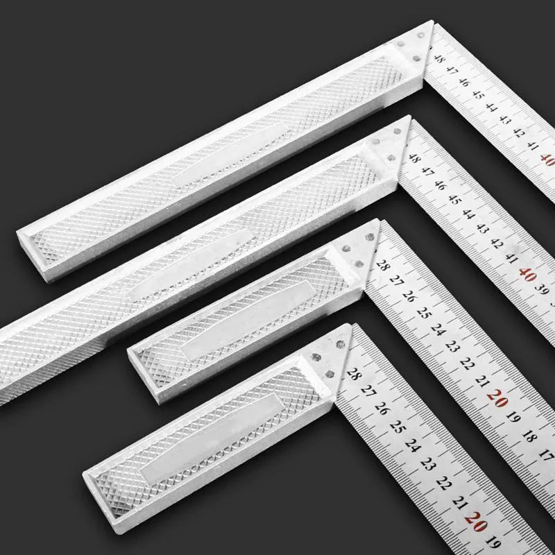 30CM 50CM 30×15CM Aluminum Alloy Square Ruler Stainless Steel L-Shaped Ruler 90 Degree Angle Gauges Woodworking Measuring Tools