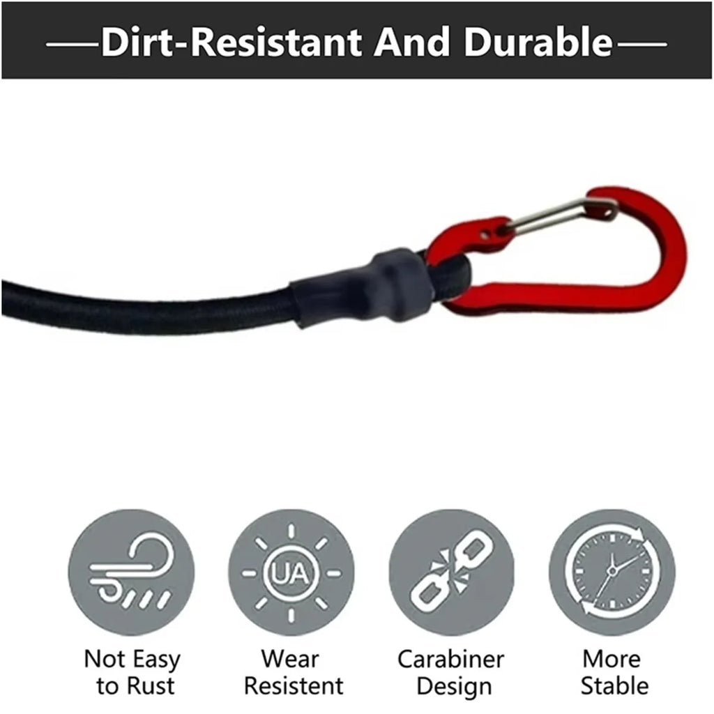 For Camping Luggage Bicycle Cargo Multipurpose Tie Down Utility Rope Pack Adjustable Elastic Strap with Hooks 6/8mm Bungee Cord