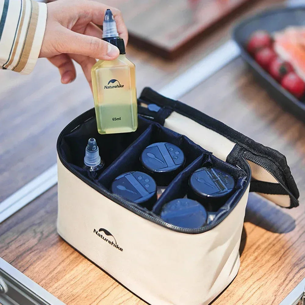 Camping Accessories Outdoor BBQ Picnic 6/8 Pieces Set Seasoning Spice Storage Jars Set with Storage Bag
