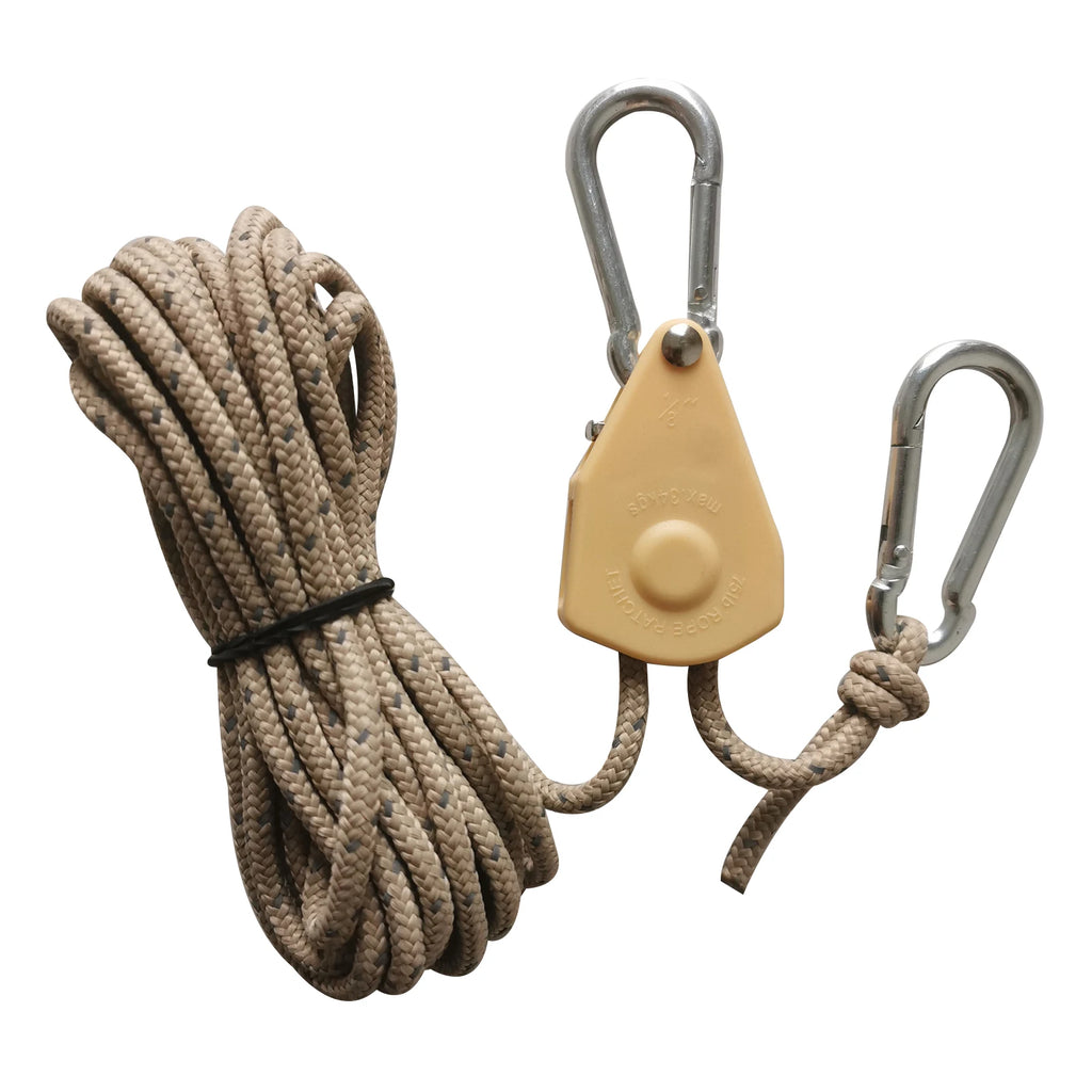 Travel Portable Clothesline with Buckle Outdoor Camping Tent Umbrella Rope Windproof Pulley Adjuster Ropes Lamp Hanging Tool