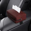 Car Tissue Holder, Car Sun Visor Tissue Box, Universal PU Leather Tissue Box for Sun Visors, Center Armrests and Seat Backs