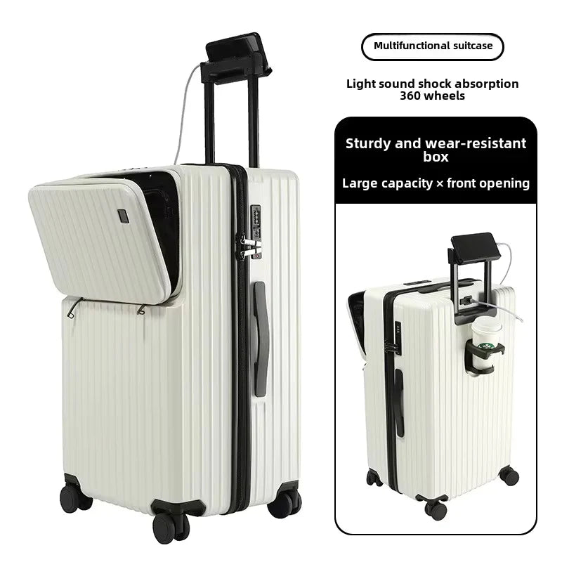 COLENARA High Quality Suitcase ABS+PC Boarding Box Large Capacity Trolley Case 20"24"26"28"30 Inch Front Opening Laptop Luggage
