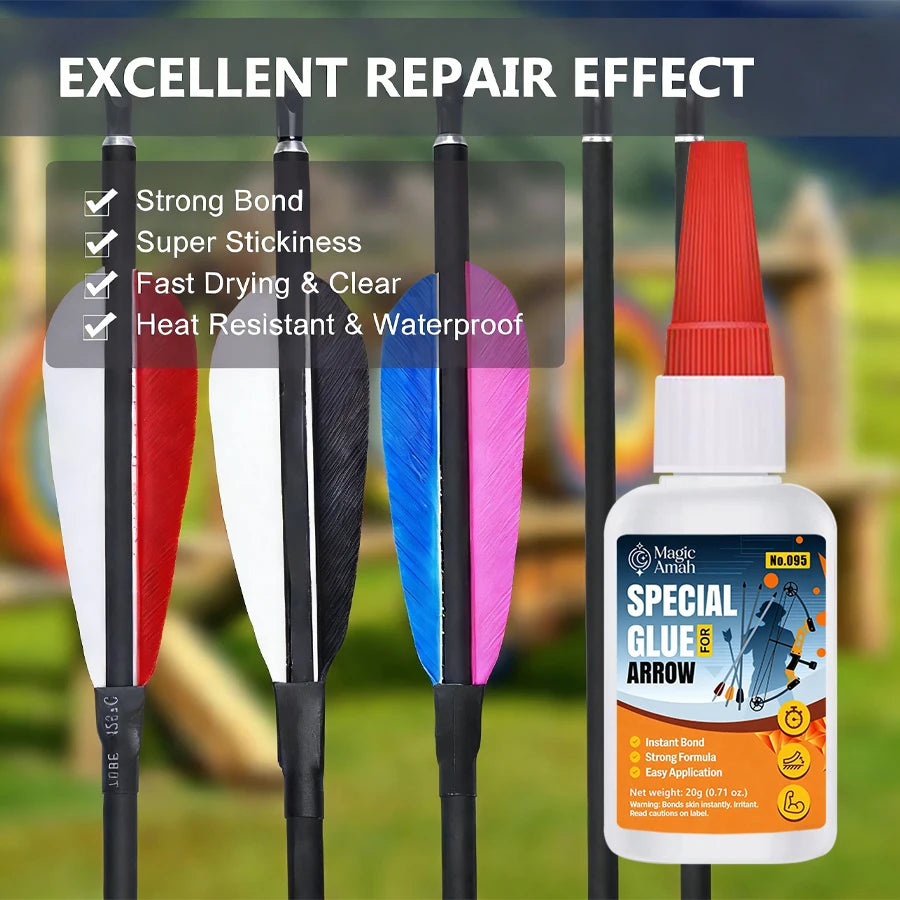 1-5Pcs Special Arrow Glue, Instant Bond Strong Adhesive for Bow and Arrow, Archery Fletching & DIY Repairs