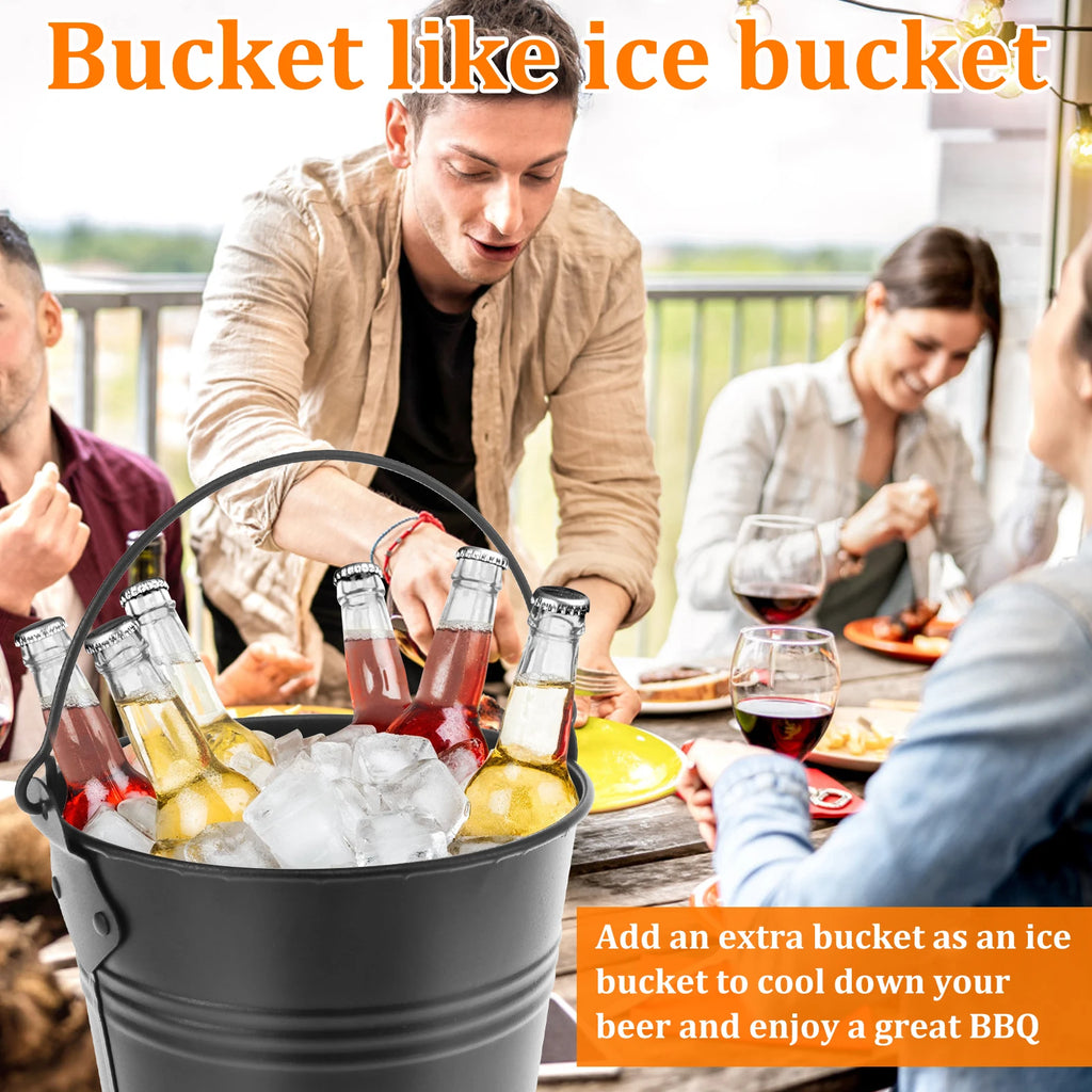 Smoker Grease Bucket Fit for Traeger Large Capacity Steel Grills Drip Bucket Grease Bucket with Lid For BBQ & Picnic Accessories