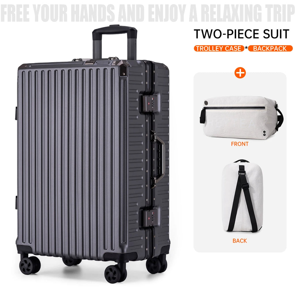 Large-Capacity Suitcase, Trolley Case, Carry-On Luggage, Sturdy and Durable, Suitable for Students, Unisex, Can Be Paired with a Multifunctional Backpack, Work Bag
