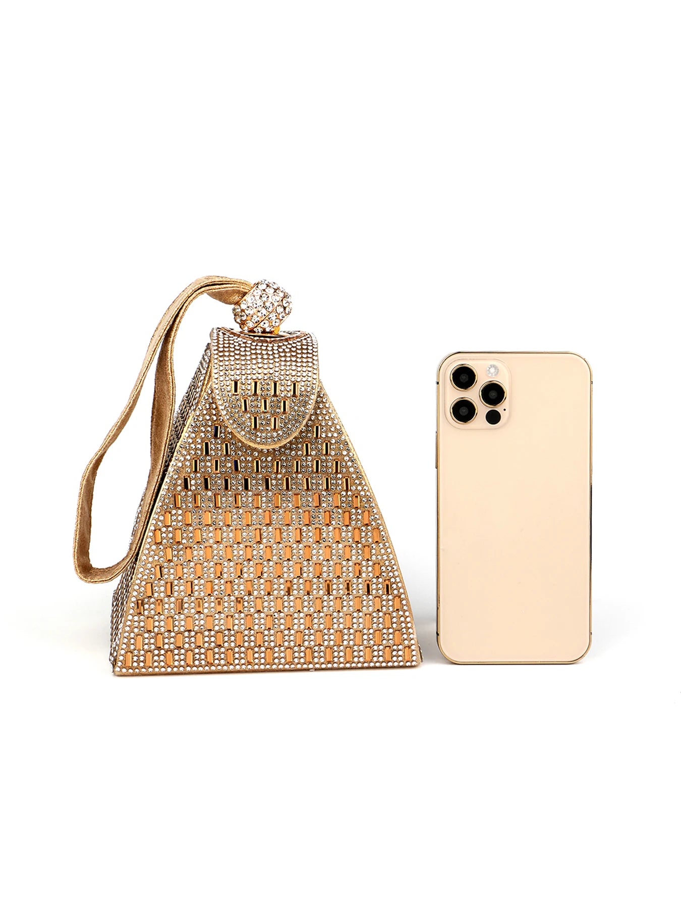 Fashion Lady Evening Bags Acrylic Day Clutch Triangle Design Diamonds Party Shoulder Handbags Banquet Purse