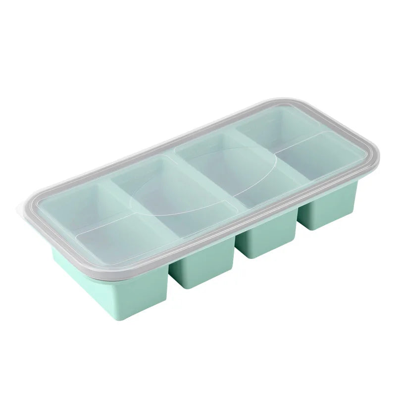New Freeze Preservation Mold Giant Large Silicone Ice Cube Tray Mold with Lid Food Storage Container Baking Mold Kitchen Tools