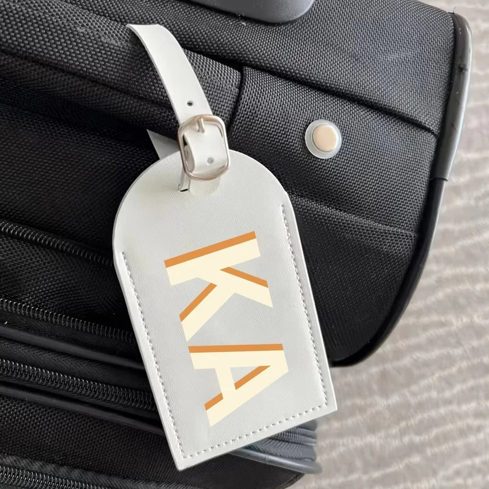 Customized Name Initial Suitcase ID Tag, Personalized 3 Colors Purple Light Blue White, Airport Travel Accessory