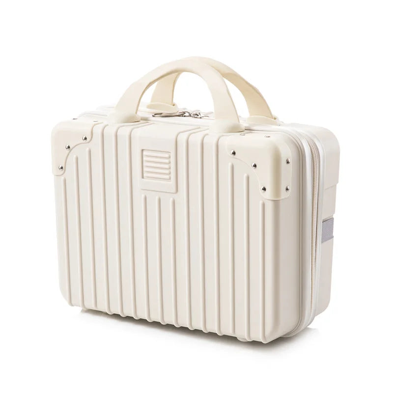 Portable Mini Luggage for Women, Lightweight Cosmetic Bag, Carry-on Travel Case with Lock