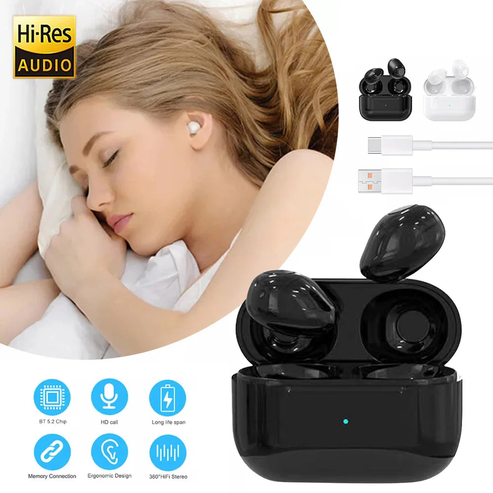 Mini Wireless Earbuds Noise Canceling Waterproof Wireless Bluetooth 5.2 Headphones  with Noise Cancelling Mic Charging Case
