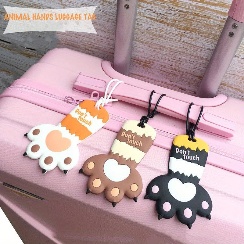 Macaron Colored Cat Paw Luggage Tag Check-in Anti Loss Ornament, Containing Various Types of Luggage Tags