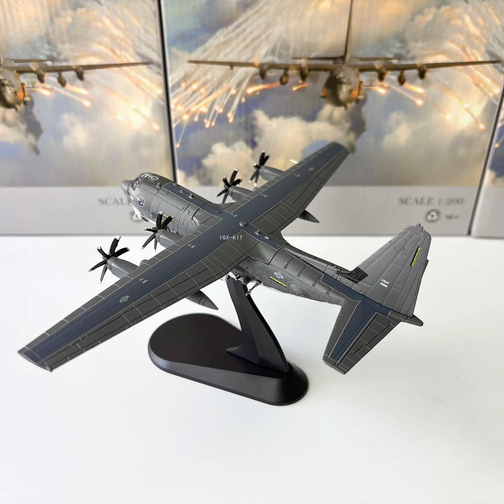 1/200 Scale AC130 Air Gunship Heavy Ground Attack Aircraft Diecast Metal Airplane Plane Model Collection Gift