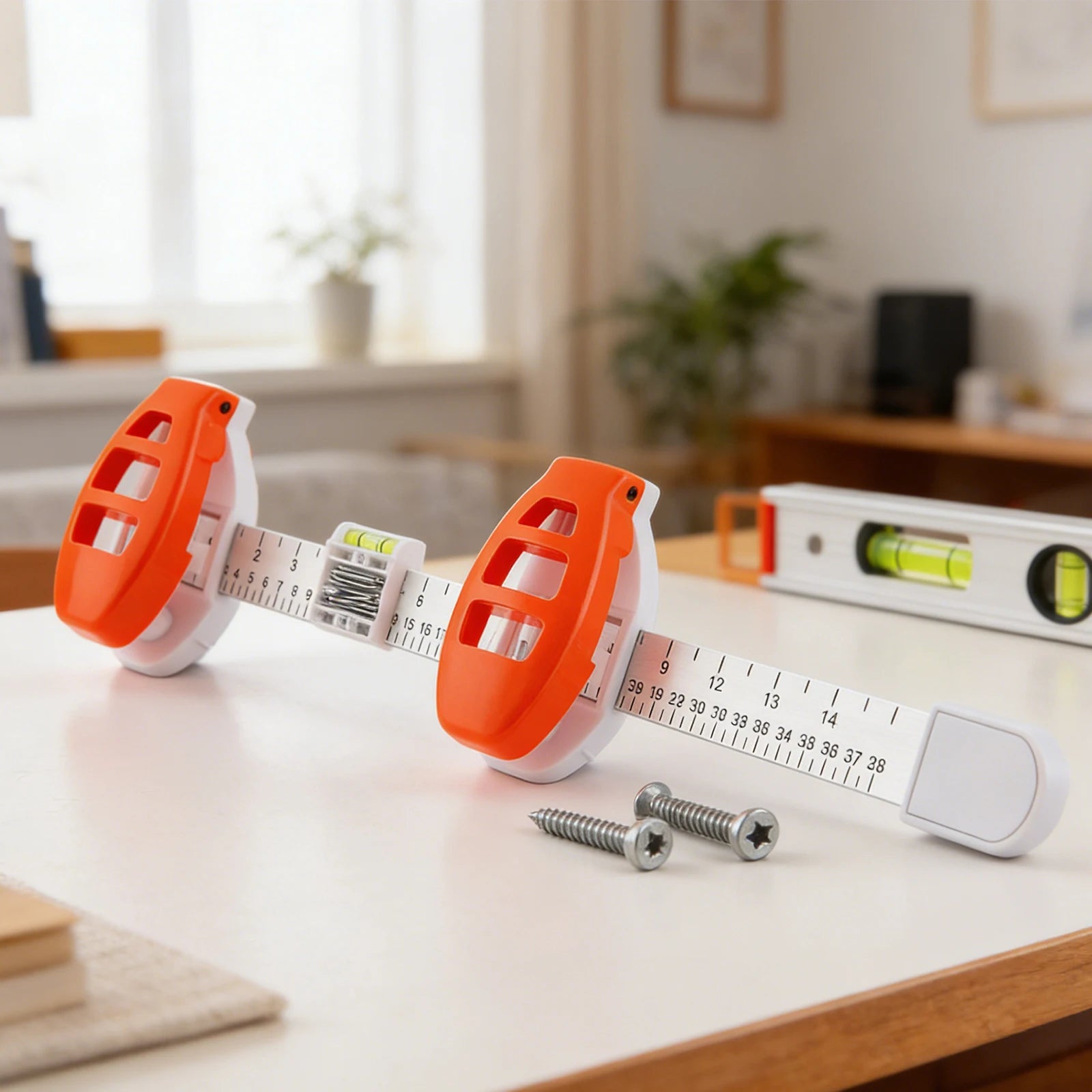 Magnetic Level Ruler Kit with Built in Levels Frame Positioning Tool Lightweight for Precise Photo and Mirror Installation