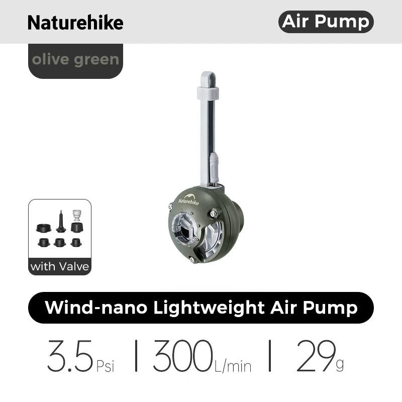 Naturehike Lightweight Air Pump 3.5kPa Electric Air Pump Mini Portable Camping for Air Beds Sleeping Pads Pool Floats Vacuum Bag