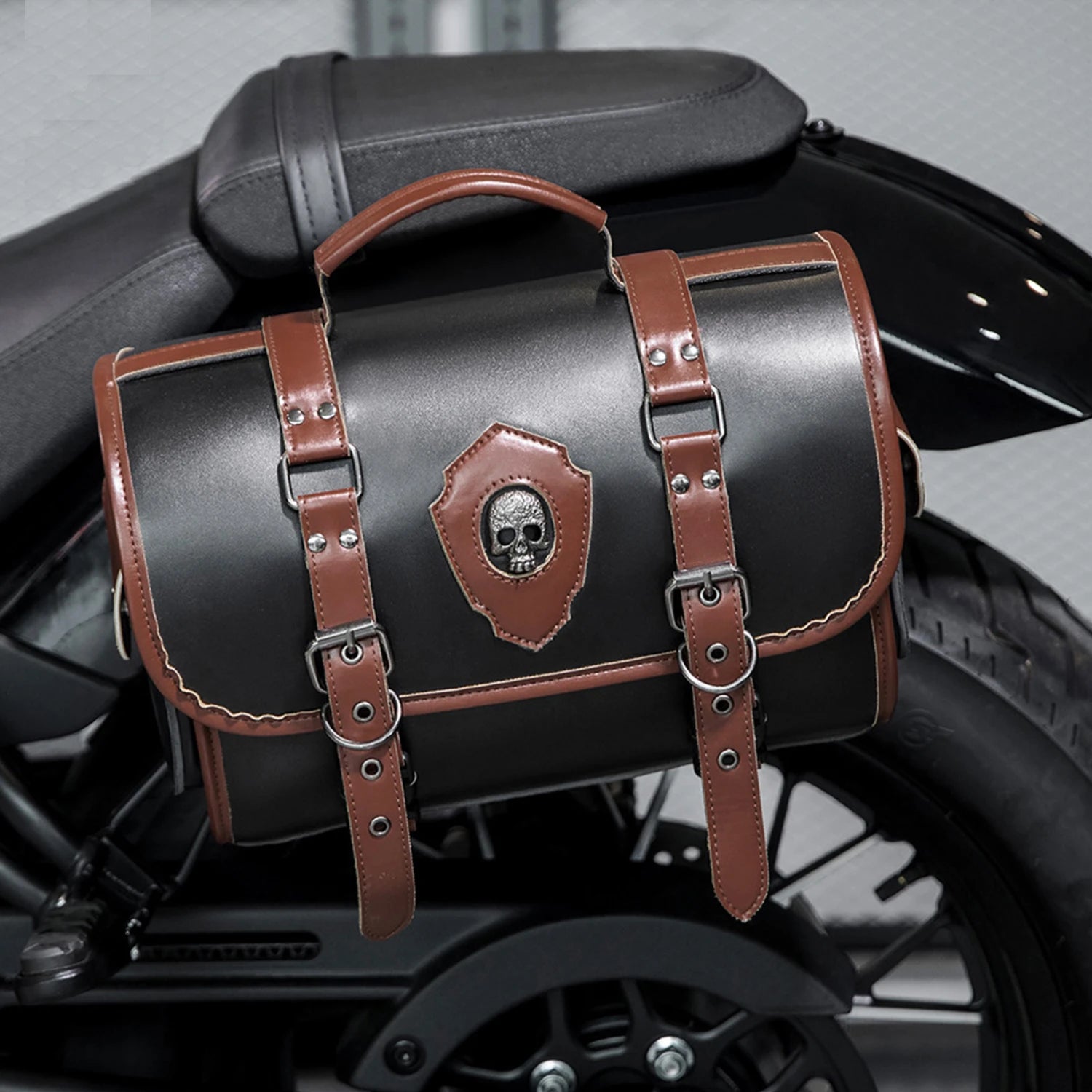 New PU Leather Motorcycle SaddlebagsWaterproof Side Bag Motorcycle Accessories