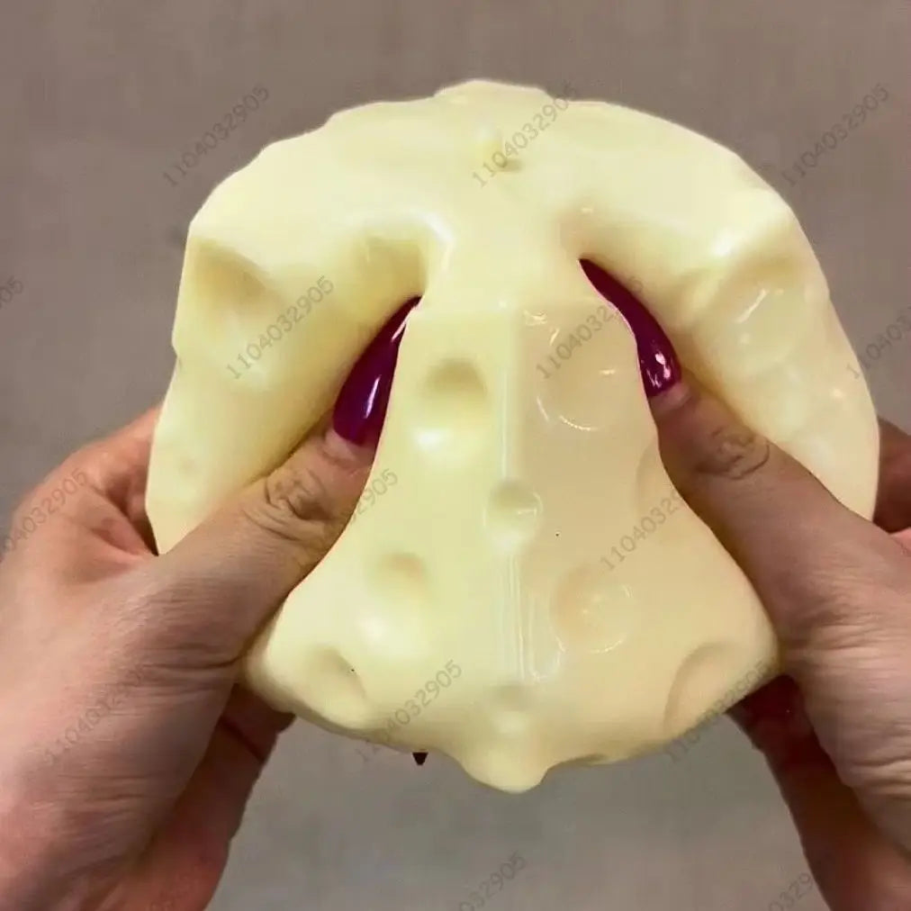 Jumbo Cheese Cube Stress Ball Big Cheese Shapeable Squeeze Ball Non-Bounce Fidget Toy ASMR Sensory Anti-Stress Christmas Gift