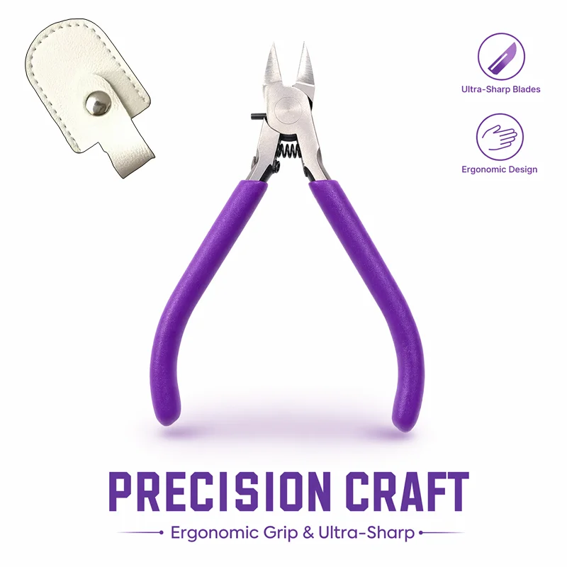 Model Pliers CR-V Ultra-thin Single Blade Gundam Nipper Non-slip Grip Sprue Cutter for Plastic Model Cutting and Building Pliers