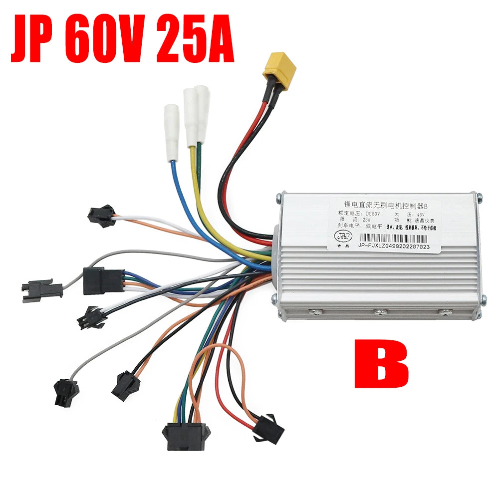 48V25A 52V25A 60V25A JP Ebike Electric Bicycle Scooter Controller Dual Drive LCD Display Brushless DC Dual Drive Controller