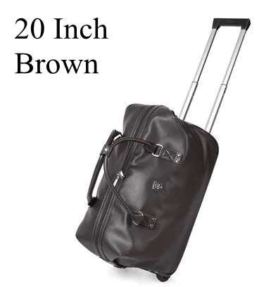 Women Travel Trolley Bag Travel Wheeled handbag 20 Inch 22 Inch PU leather travel luggage bag with wheels Carry on hand luggage