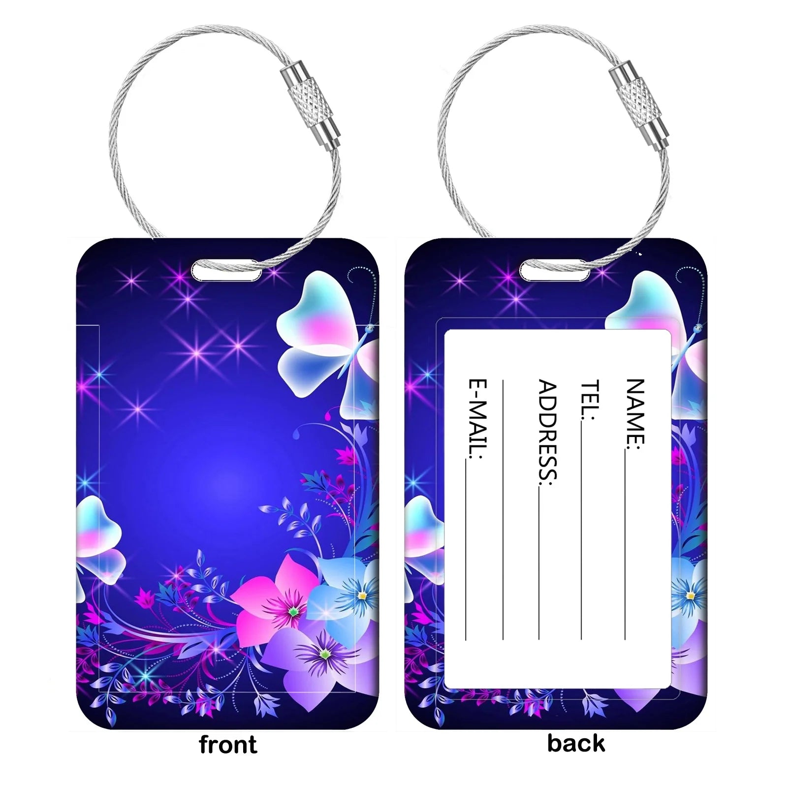 HOT SALE Artistic Flowers Business Luggage Tag Travel Women Men Suitcase Address Label Luggage Boarding Case Name ID Label Durab