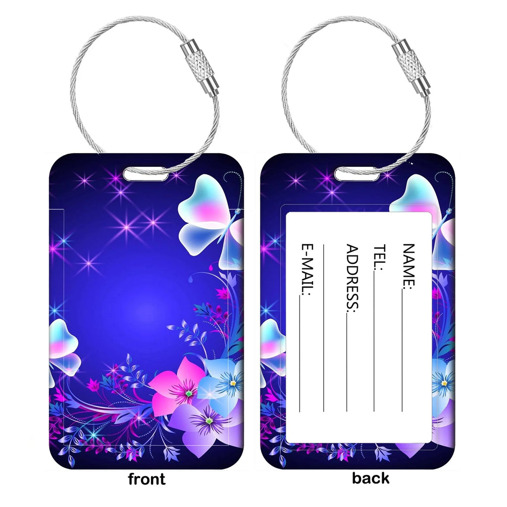 HOT SALE Artistic Flowers Business Luggage Tag Travel Women Men Suitcase Address Label Luggage Boarding Case Name ID Label Durab