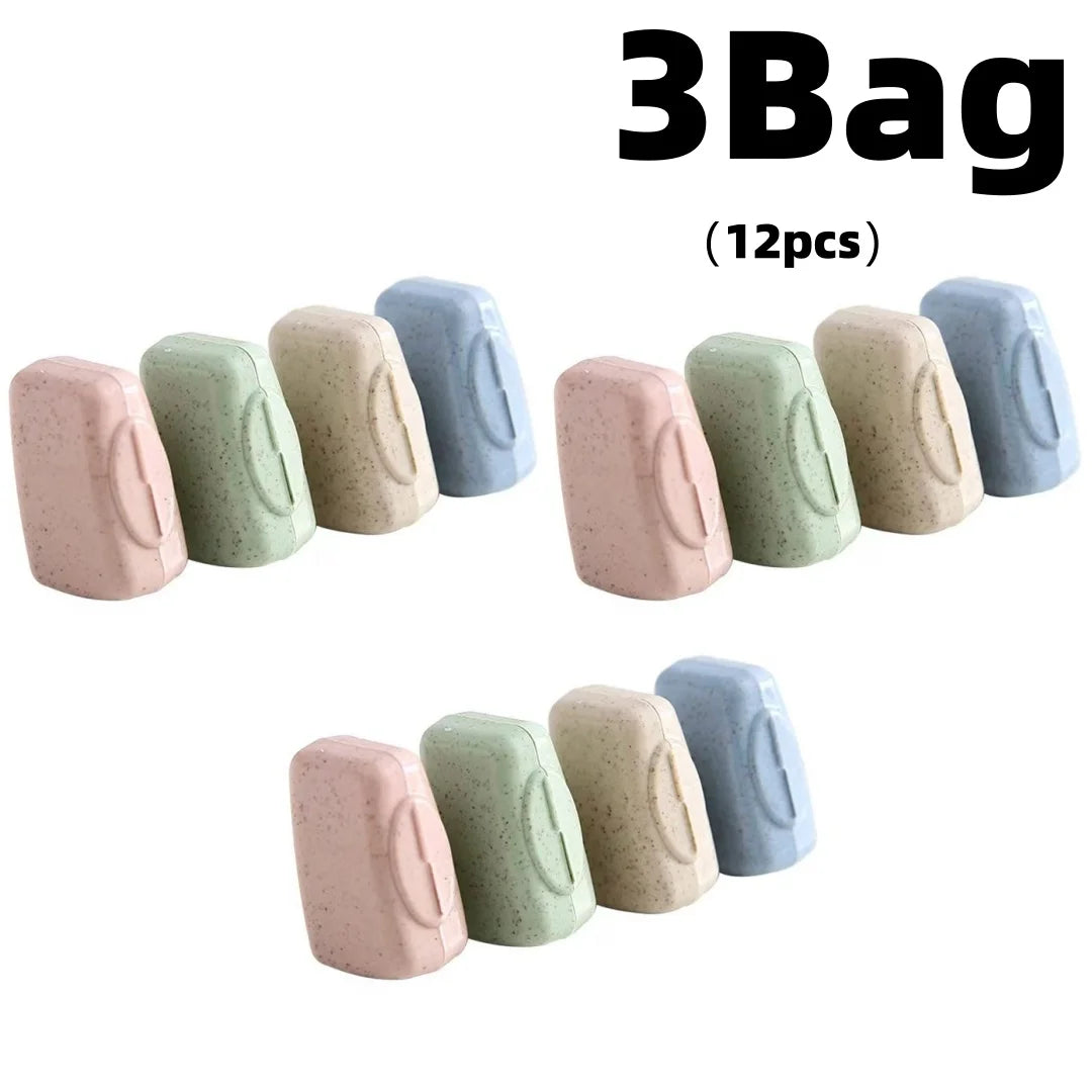 YS00270 (1)-4-Pack Wheat Straw Toothbrush Head Storage Covers - Portable Travel Dental Protective Caps