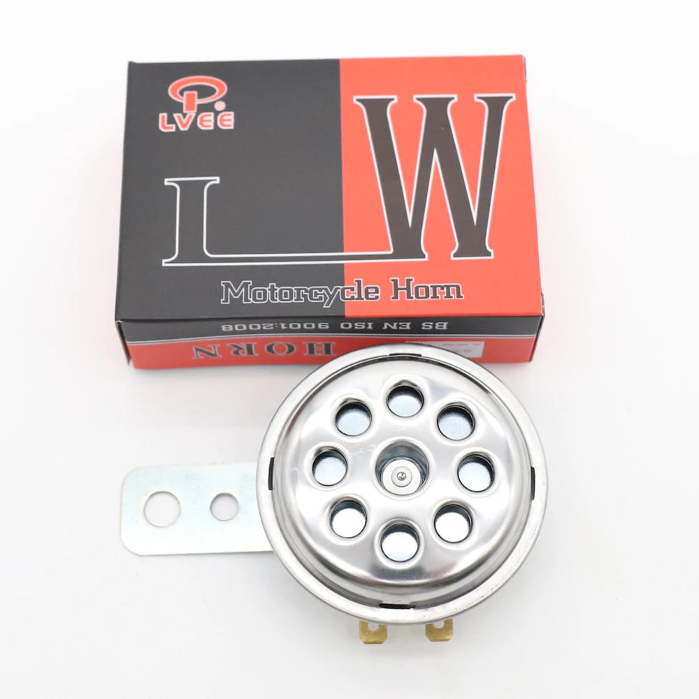 LVEE DL70 Series 12V Motorcycle Horn Universal Waterproof Electric 105dB Original Modified Motor Scooter Loud Sound Black