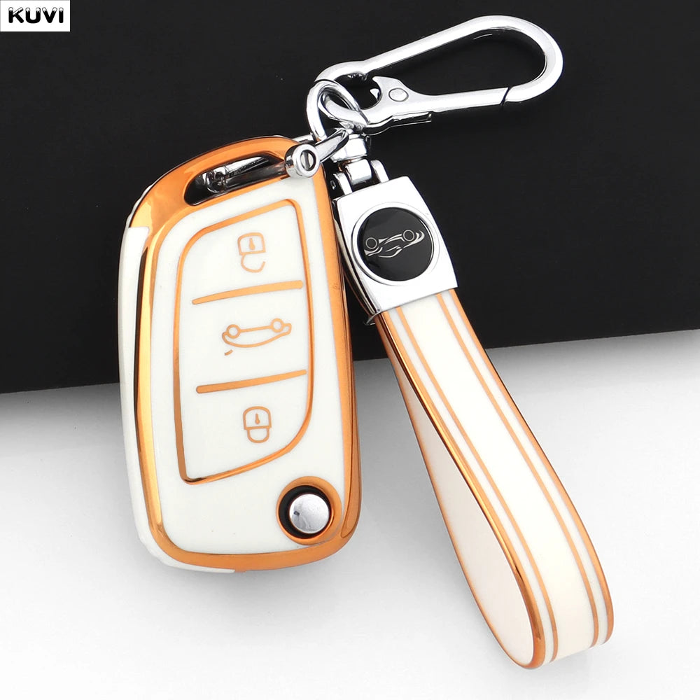 Fashion TPU Car Flip Key Case Cover Shell For Citroen C1 C2 C3 C4 C5 XSARA PICA For Peugeot 306 407 807 For DS DS3 DS4 DS5 DS6