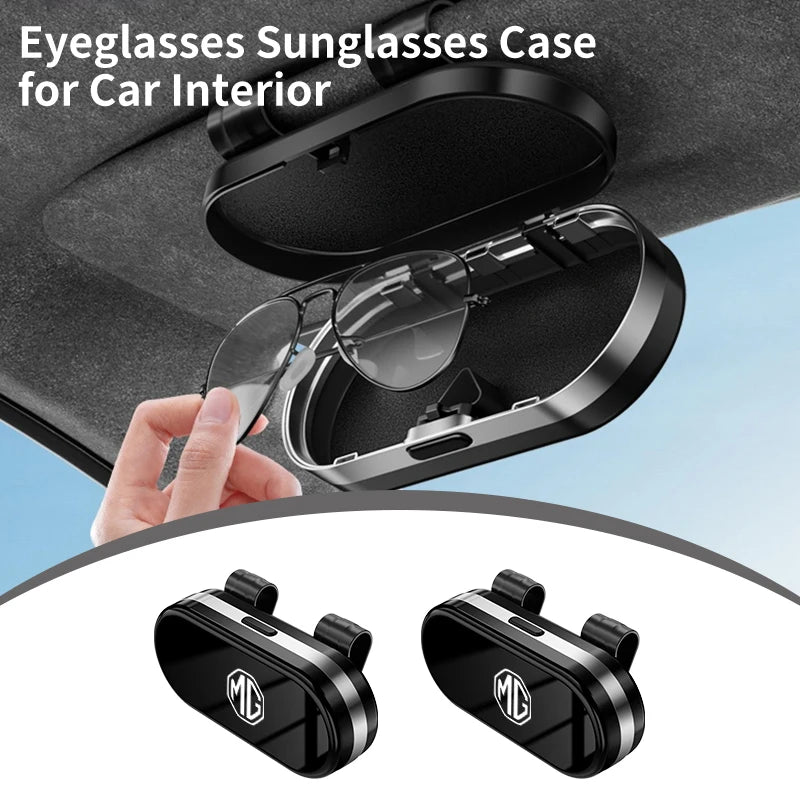 Car Visor Sunglass Storage Case Glasses Holder Box Card Clip Accessories For Morris Garages MG 6 3 5 7 TF ZR ZS HS GS GT Hector