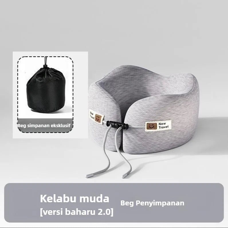 Memory Foam U-Shaped Travel Pillow, Ergonomic Neck Support Cushion, Portable Soft Airplane Sleep Pillow for Car Office Travel
