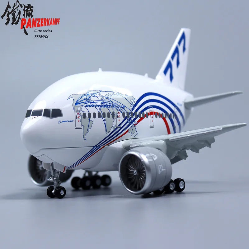 Panzerkampf Cute Series Boeing 777 MAX Q Die-casting Aircraft Model Landing Gear Collection Toys