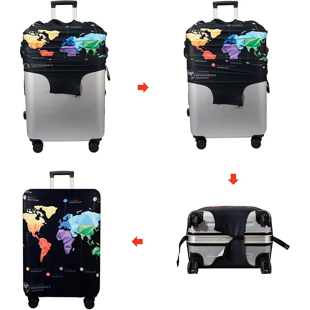 Thick Elastic Luggage Protective Cover Zipper Suit For 18-32 inch Bag Suitcase Covers Trolley Cover Travel Practical Accessories
