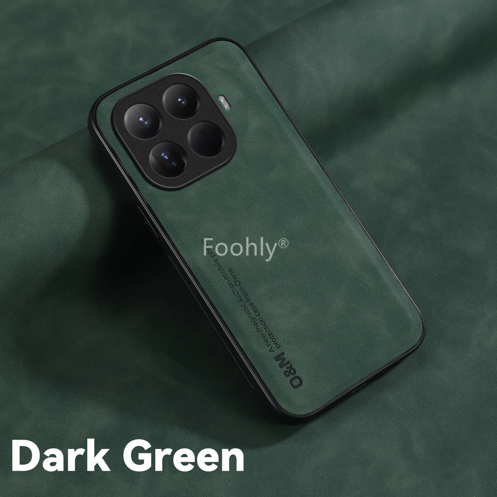 Nubuck Leather Shockproof Magnetic Case for Xiaomi 17T Pro 5G Mi 15T Protective Cover Back Shell Coque Funda