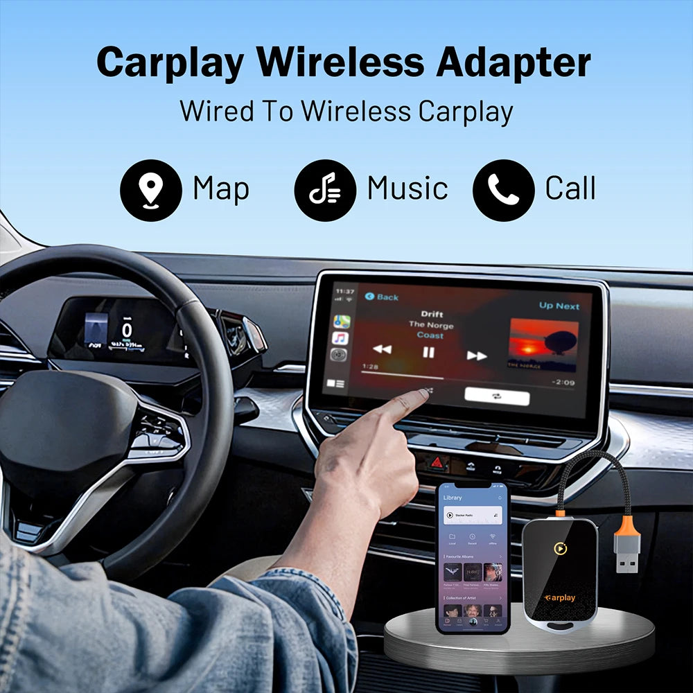 K81 Carplay Wireless Adapter for Interconnected Navigation Supports WiFi 6 BT5.0 LINUX System For iPhone