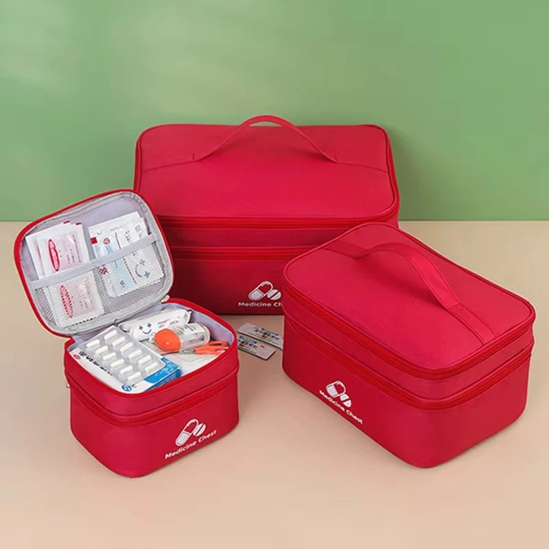 3 Size Large Capacity Double-Deck Medical Bag, Outdoor Emergency Kit, Portable Small Medicine Bag, 2025 NEW Home Storage Bag